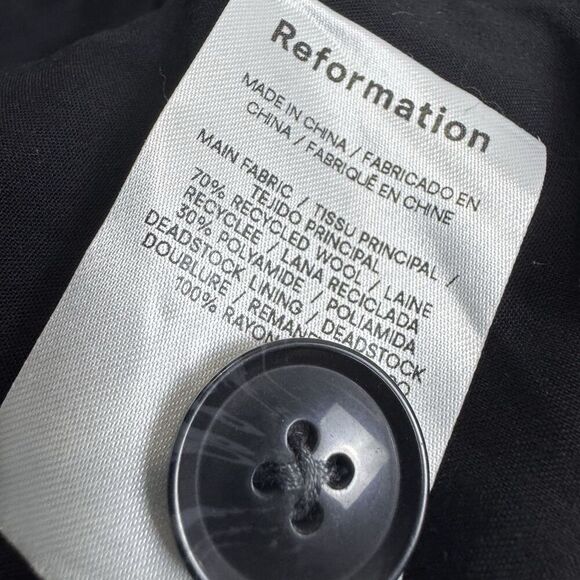 NWOT Reformation Wayne Coat Size Small Gray Wool Blend Long Line Single Breasted - Picture 10 of 11